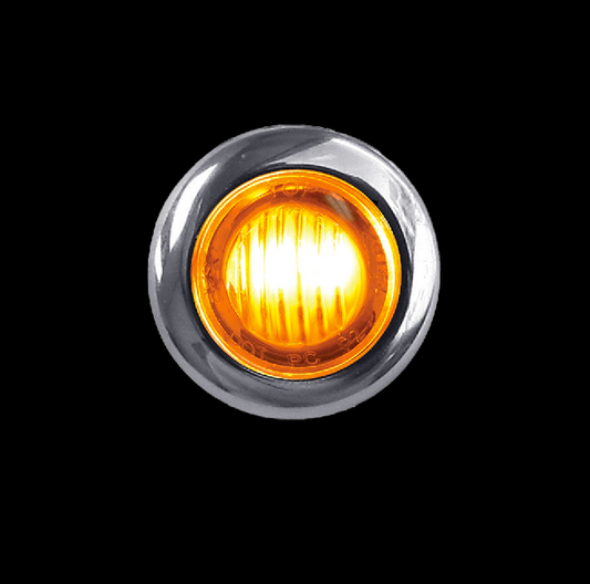 TLED-B2A - 3/4" Mini Button Amber LED - 2 Wire