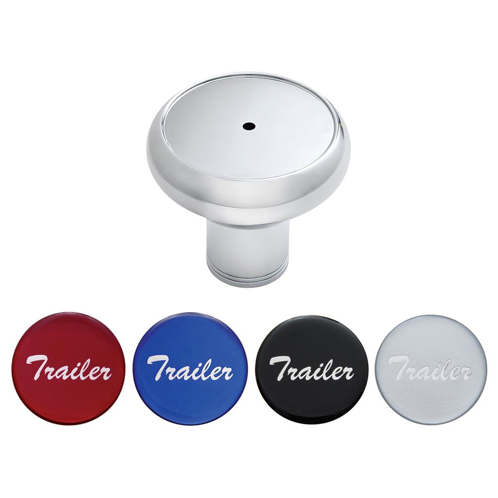 "Trailer" Chrome Deluxe Aluminum Screw-On Air Valve Knob w/ Multi Color