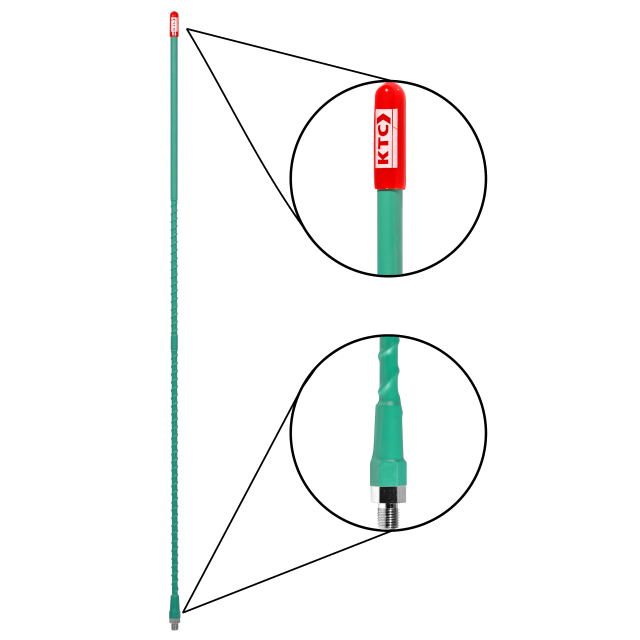 Truck Antenna 3' Green With Red Cap Size 8.5 x 930MM