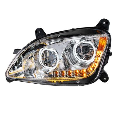 Truck City Chrome & Parts - Chrome 10 Full LED Headlight For Peterbilt 587 (2010-2016) & 579