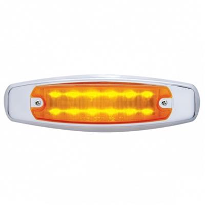 Truck City Chrome & Parts - 12 Amber Led Peterbilt Rectangular Clearance/Marker Light W/ Stainless