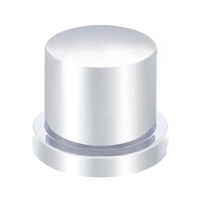 Truck City Chrome & Parts - 15/16" X 1-3/16" Chrome Plastic Flat Top Nut Cover - Push-On (Bulk)