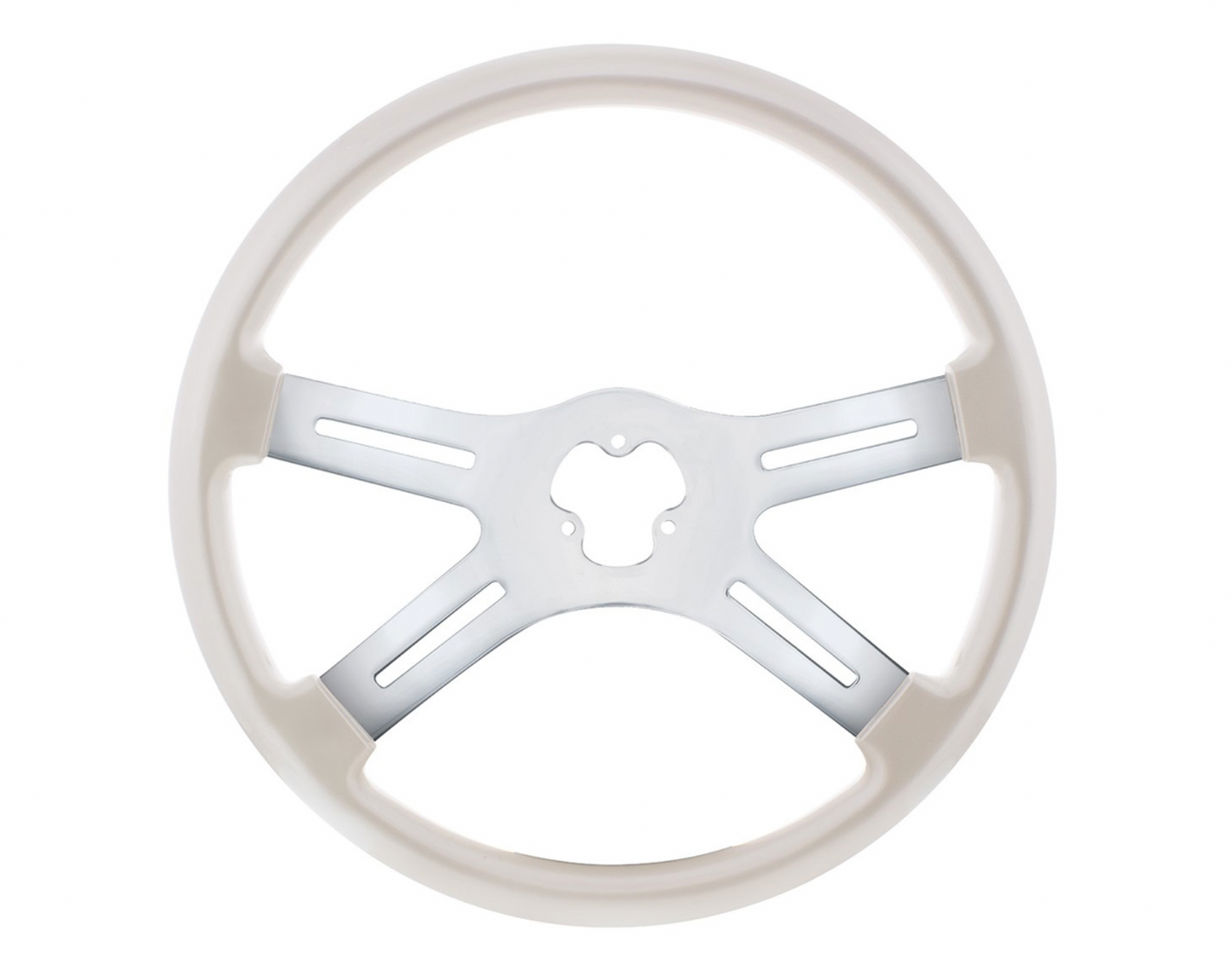 Truck City Chrome & Parts - 18" Steering Wheel Vibrant Color 4 Spoke -Pearl White