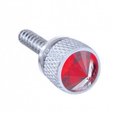 Truck City Chrome & Parts - Chrome 2007 + Freightliner Cascadia Dash Screw W/ Diamond - Red