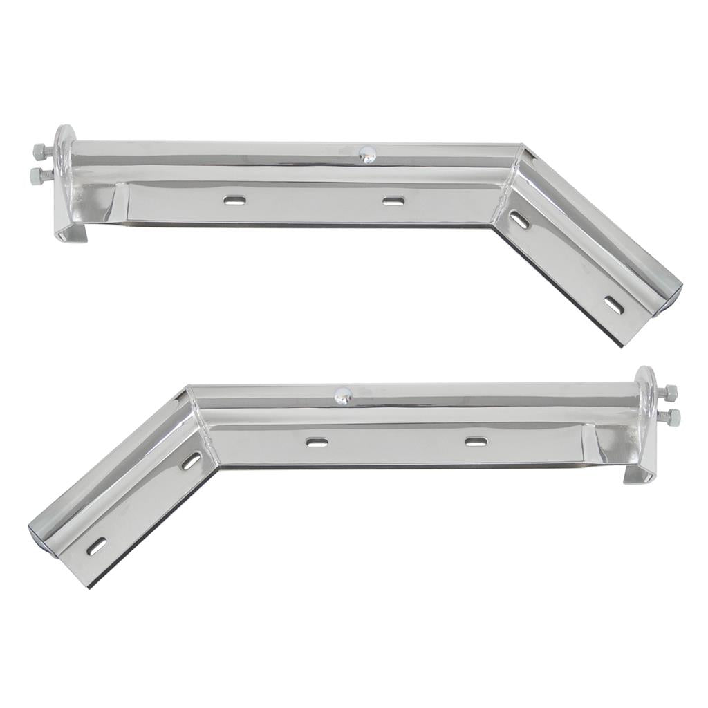 Truck City Chrome & Parts - 28" Chrome 45 Degree Angled "Competition Series" Mud Flap Hangers