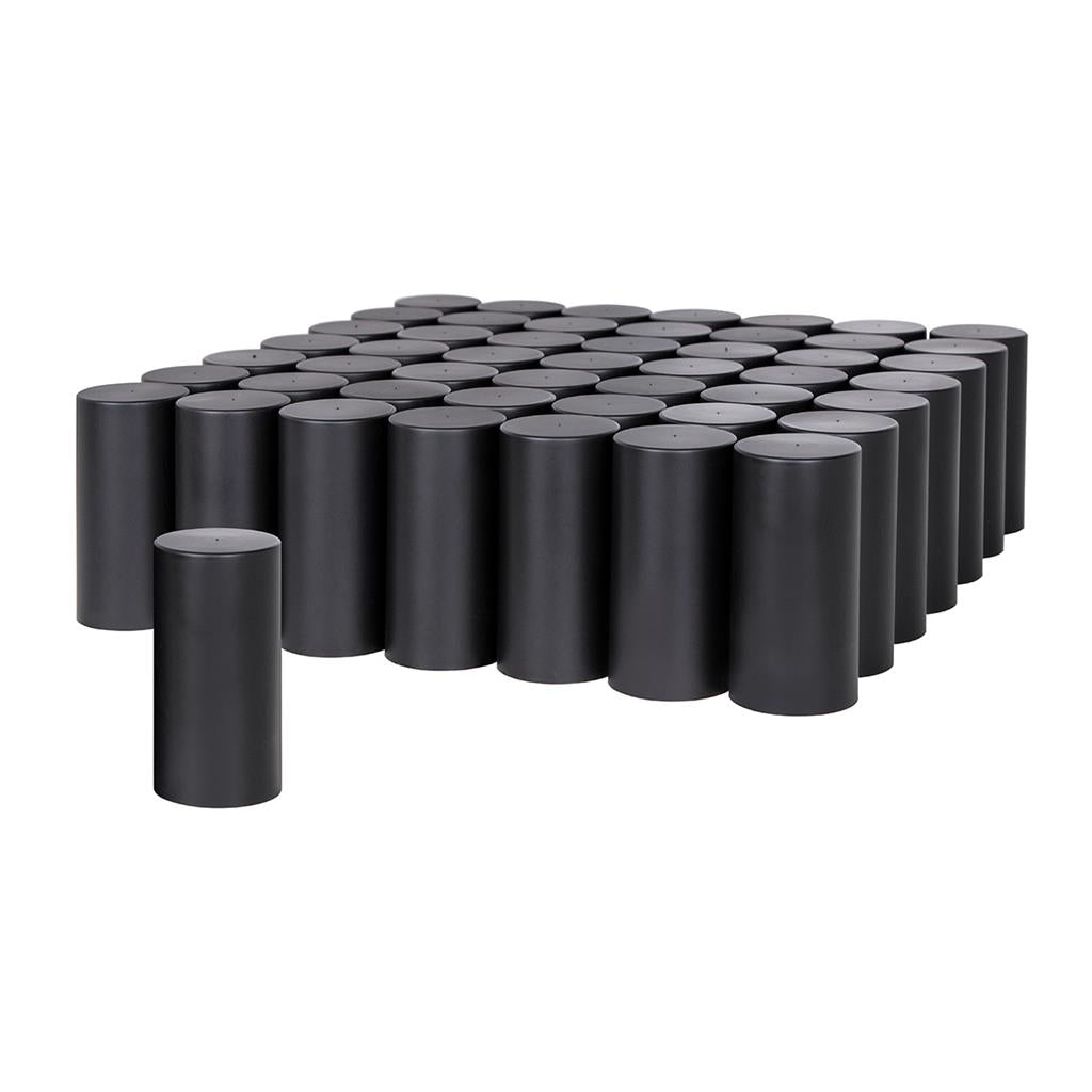 Truck City Chrome & Parts - 33mm x 4-1/4" Matte Black Tall Cylinder Nut Covers - Thread-On (60 Pack)