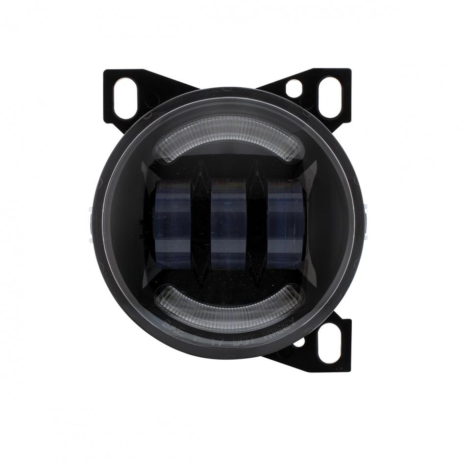 4 1/4 Black Round LED Fog Light with LED Position Light Bar for Peterbilt 579/587 & Kenworth T660 Series Lighting & Accessories