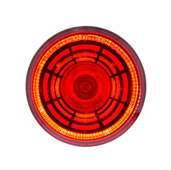 Truck City Chrome & Parts - 4 LED 2" Round Abyss Light (Clearance/Marker) - Red LED/Red Lens