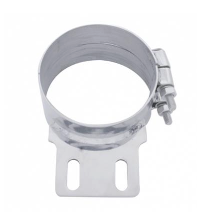 Truck City Chrome & Parts - 5" Stainless Butt Joint Exhaust Clamp - Straight Bracket