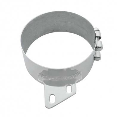Truck City Chrome & Parts - 8" Stainless Butt Joint Exhaust Clamp - Angled Bracket