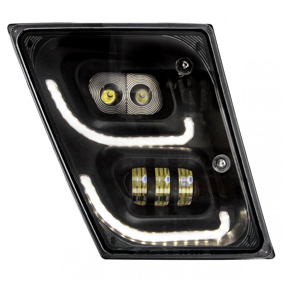 Blackout High Power LED Fog Light with LED Daytime Running Light & LED Position Light for 2003 - 2017 Volvo VN/VNL - Passenger Work and Fog