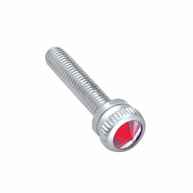 Truck City Chrome & Parts - Dash Screw With Color Crystal For Kenworth - Red Crystal (6-Pack)