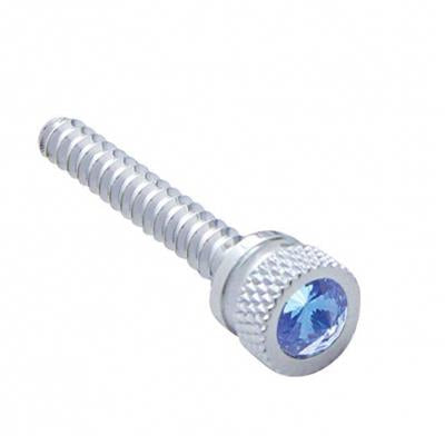 Truck City Chrome & Parts - Chrome Freightliner Long Dash Screw W/ Diamond - Blue (2-pack)