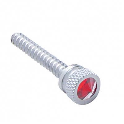 Truck City Chrome & Parts - Chrome Freightliner Long Dash Screw W/ Diamond - Red (2-pack)
