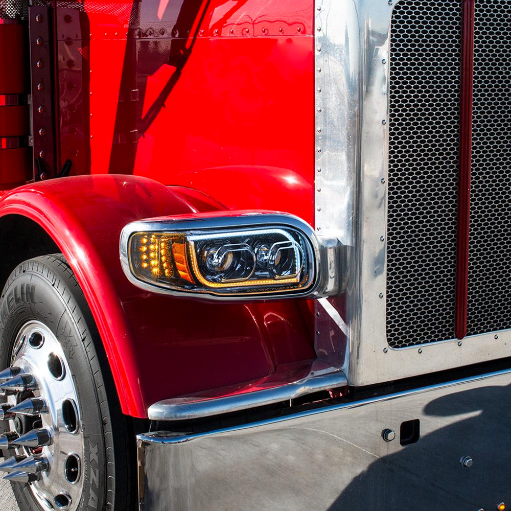 Truck City Chrome & Parts - High Power LED Blackout Headlight w/ LED Position Light & LED Turn