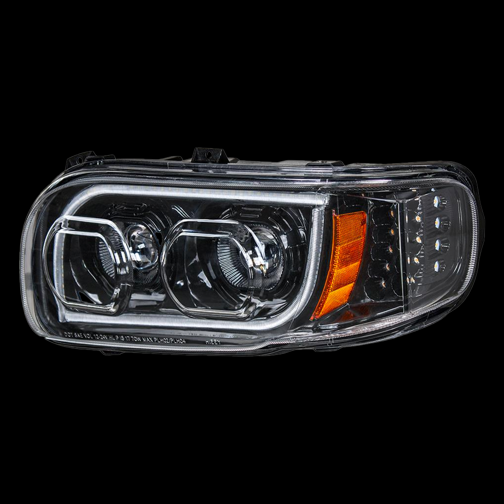 Truck City Chrome & Parts - High Power LED Blackout Headlight w/ LED Position Light & LED Turn