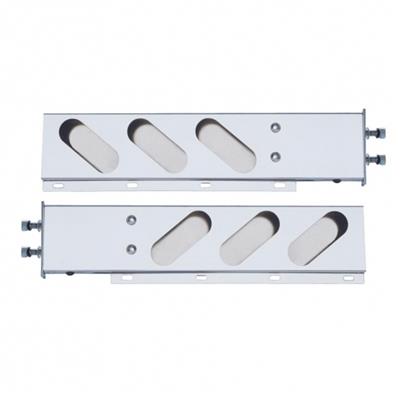 Truck City Chrome & Parts - Mud Flap Hanger Stainless Spring Loaded Rear Light Bar - Oval Cutouts