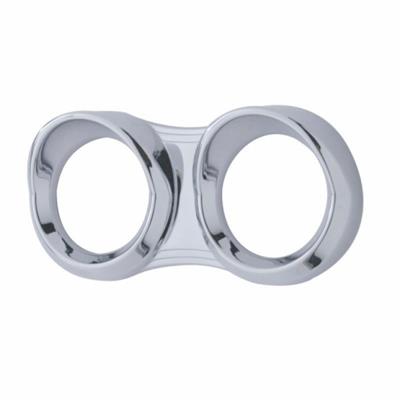 Truck City Chrome & Parts - Chrome Plastic 2006 + Peterbilt Horizontal 2 Gauge Cluster Cover W/