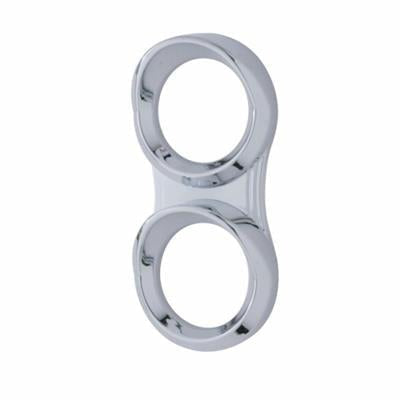 Truck City Chrome & Parts - Chrome Plastic 2006 + Peterbilt Vertical 2 Gauge Cluster Cover W/ Visor