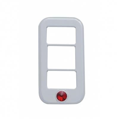Truck City Chrome & Parts - Chrome Plastic Freightliner 3 Opening Rocker Switch Cover W/ Diamond