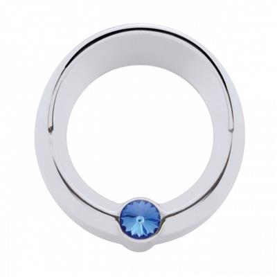 Truck City Chrome & Parts - Chrome Plastic Freightliner Small Gauge Cover W/ Visor & Diamond - Blue