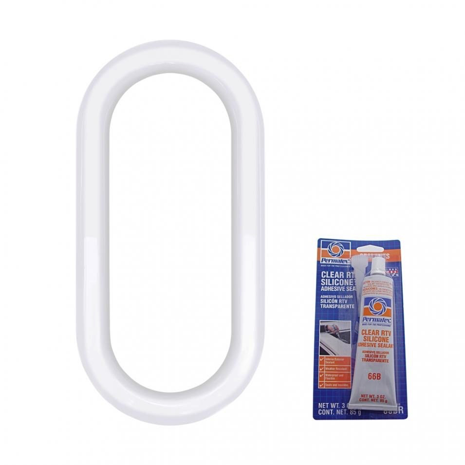 Chrome Plastic Pb Exterior Oval Window Cover/adhesive - Cab