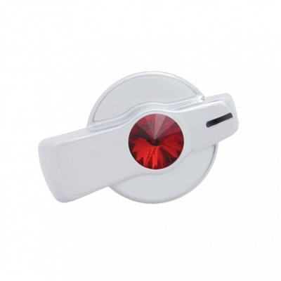 Truck City Chrome & Parts - Chrome Plastic "Signature" Freightliner A/C Knob W/ Diamond - Red