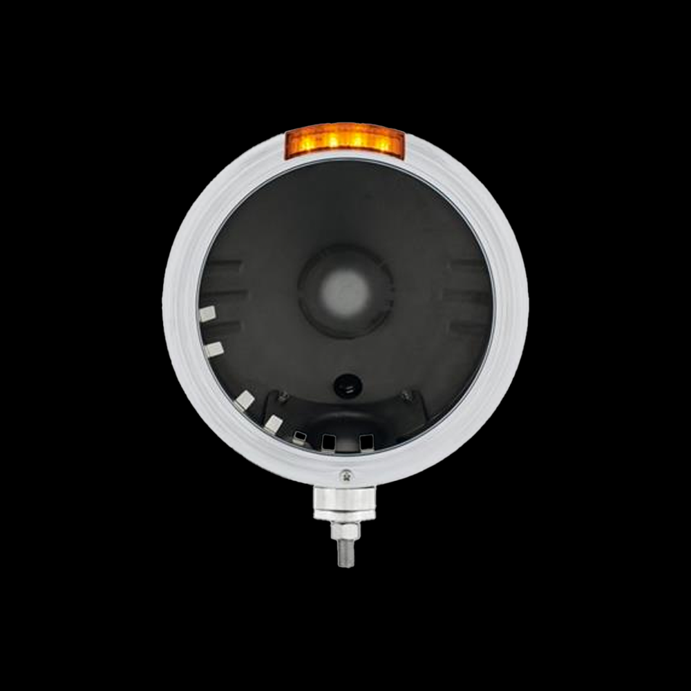 Truck City Chrome & Parts - Stainless Classic Stripe Headlight Housing No Bulb w/ LED Turn Signal