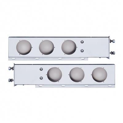 Truck City Chrome & Parts - Stainless Spring Loaded Mud Flap Hanger Light Bar w/ Round Cutout - 3