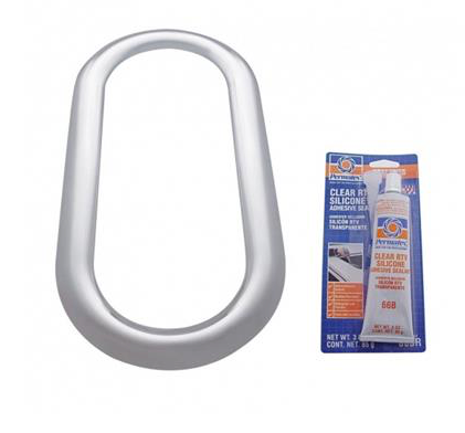Truck City Chrome & Parts - Stainless Steel Oval Window Trim With Sealant Adhesive For Peterbilt