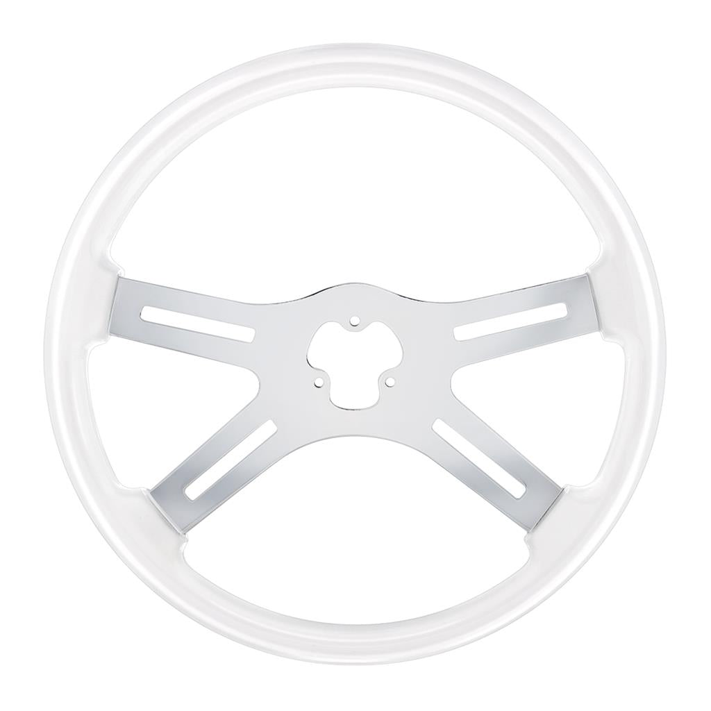 Truck City Chrome & Parts - Steering Wheel 18" Glacier White - 4 Spoke