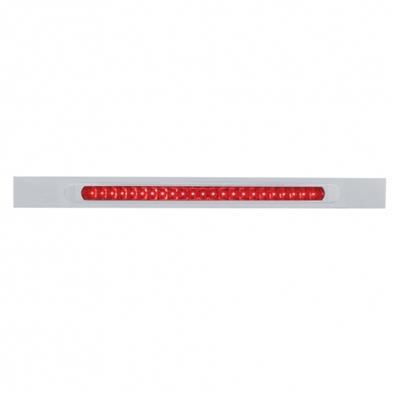 Truck City Chrome & Parts - Chrome Top Mud Flap Plate w/ 23 SMD LED Light Bar & Bezel - Red LED/Red