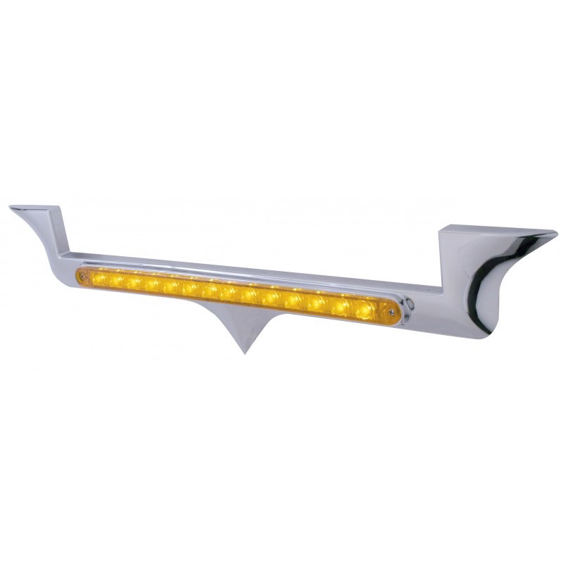 Chrome Kenworth Hood Emblem Light - 14 Led 12 Bar - Amber Led/amber Lens - Lighting & Accessories