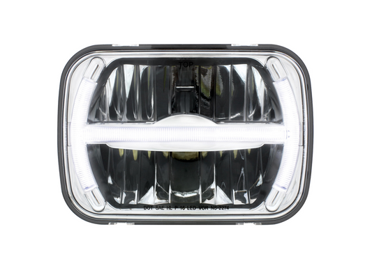 ULTRALIT - 7 LED 5" X 7" RECTANGULAR HEADLIGHT WITH LED LIGHT BAR