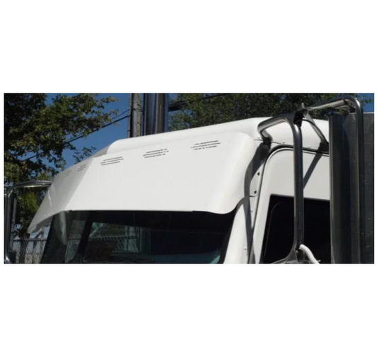Visor 10.5" - 12" Paintable w/ 6 Hidden Light Holes, Peterbilt 357, 378, 379, 386, 389 Ultra Cab - Stainless Steel