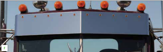 Visor 10.5" Peterbilt 359 Darwin w/ 10 Button Light Holes