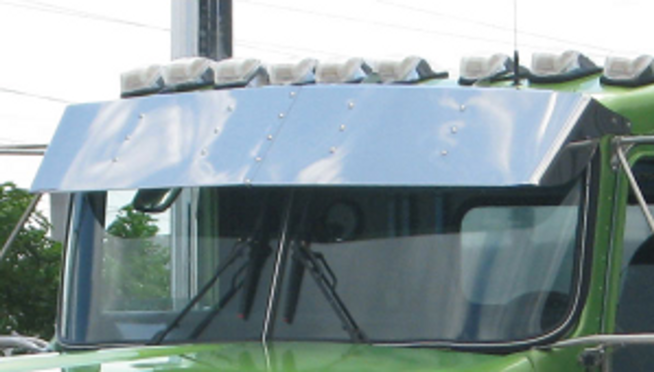 Visor 11" Stainless Steel Blank Kenworth W900/T800 Curved Glass (1998-2006)