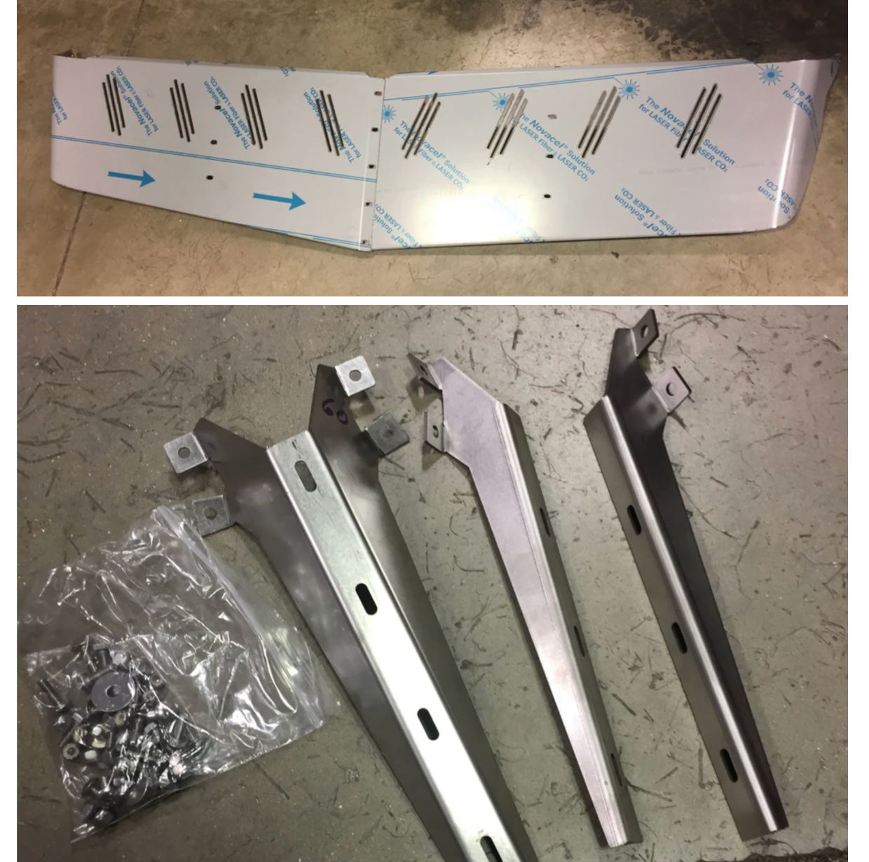 Visor 12" - 14" "V" Style w/ 8 Hidden Light Holes Kenworth T800/T600 Curve Windshield - Stainless Steel