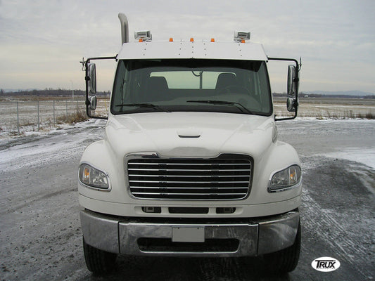 Visor 12.5" Stainless Steel Blank Freightliner M2 Business Class 106, 108SD & 114SD 2012+, M2 112 Flat Top, Regular Cab 2006+