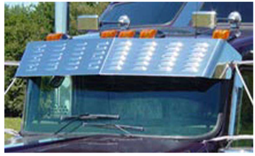 Visor 13" Louvered Kenworth Curved Windshield (07+) (2 Factory Brackets)