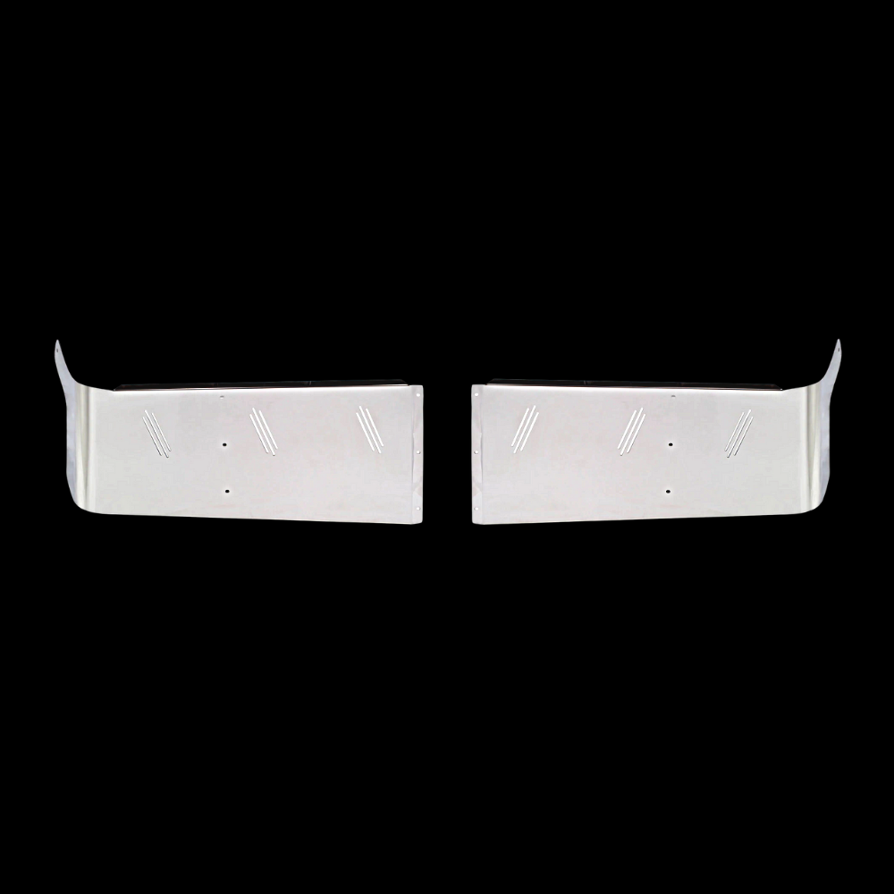Visor 16" - 14" Freightliner Columbia, Century, Coronado Day cab, Flat Top, 6 Hidden Lights Hole, Stainless Steel