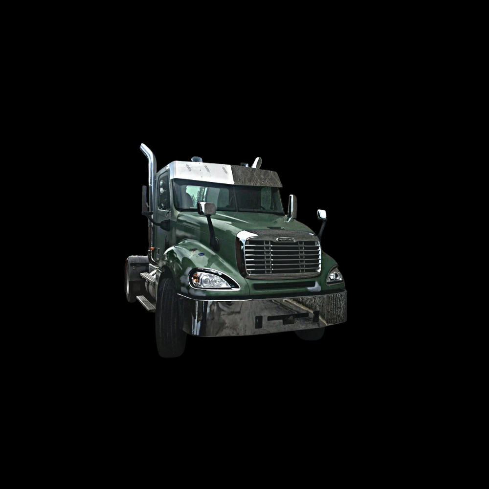 Visor 16" - 14" Freightliner Columbia, Century, Coronado Day cab, Flat Top, 6 Hidden Lights Hole, Stainless Steel
