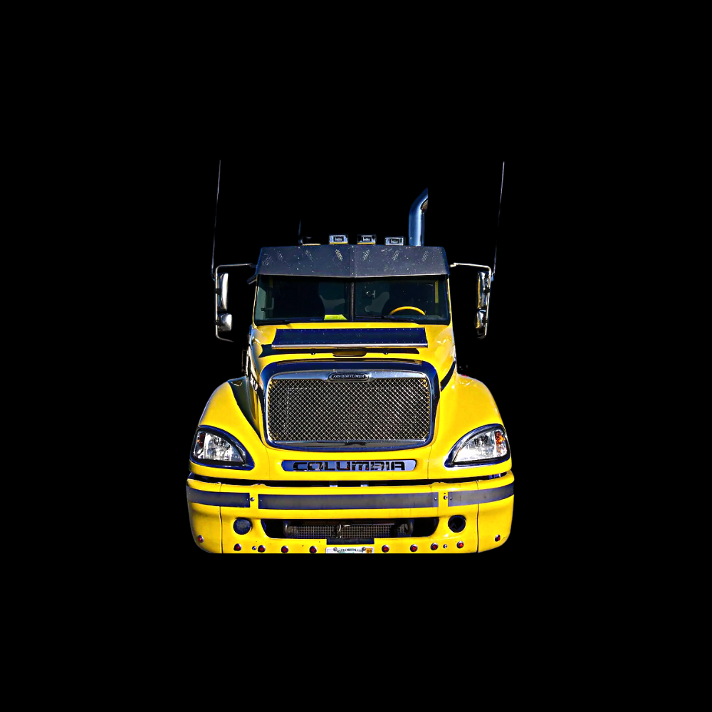 Visor 16" - 14" Freightliner Columbia, Century, Coronado Day cab, Flat Top, 6 Hidden Lights Hole, Stainless Steel
