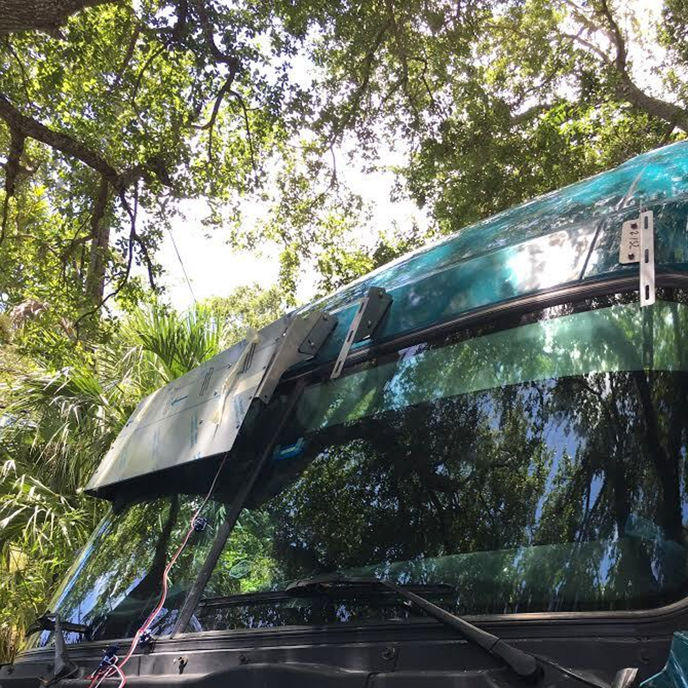 Visor 18" 1/2 Freightliner Cascadia & Day Cab. V-Style with 8 Hidden Light holes (2008-2017)