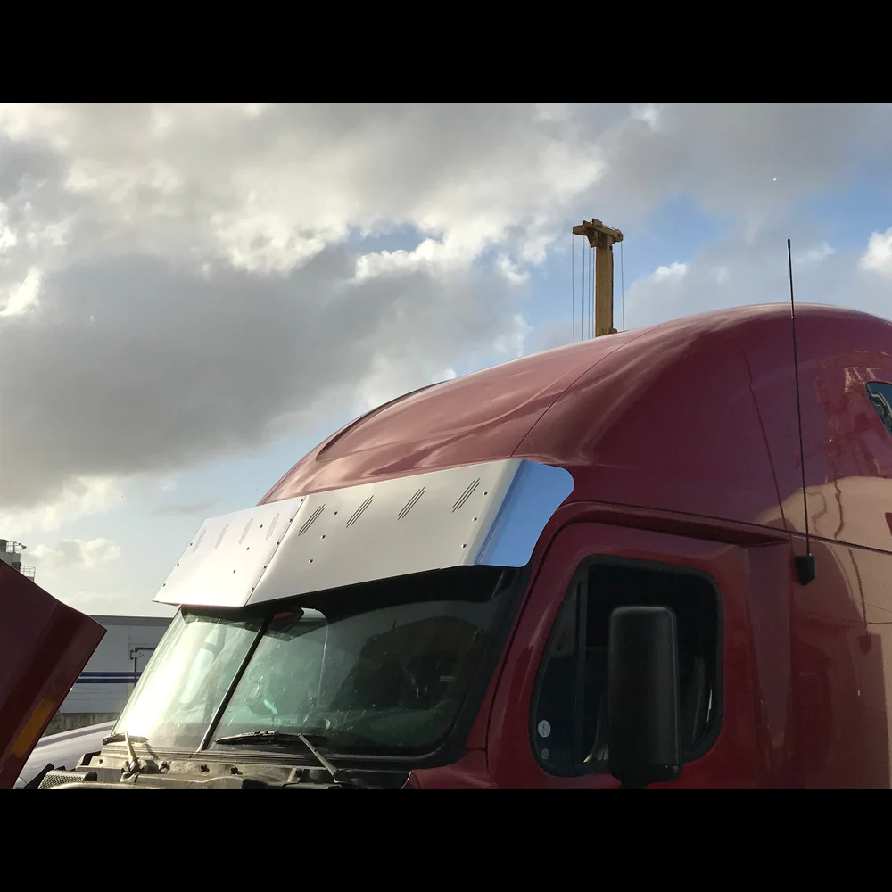 Visor 18" 1/2 Freightliner Cascadia & Day Cab. V-Style with 8 Hidden Light holes (2008-2017)