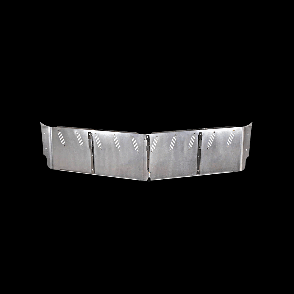 Visor 18" - 20" V Style w/ 10 Hidden Light Holes, Freightliner Century/Columbia/Coronado - Stainless Steel 304 2 Hole Side Mount