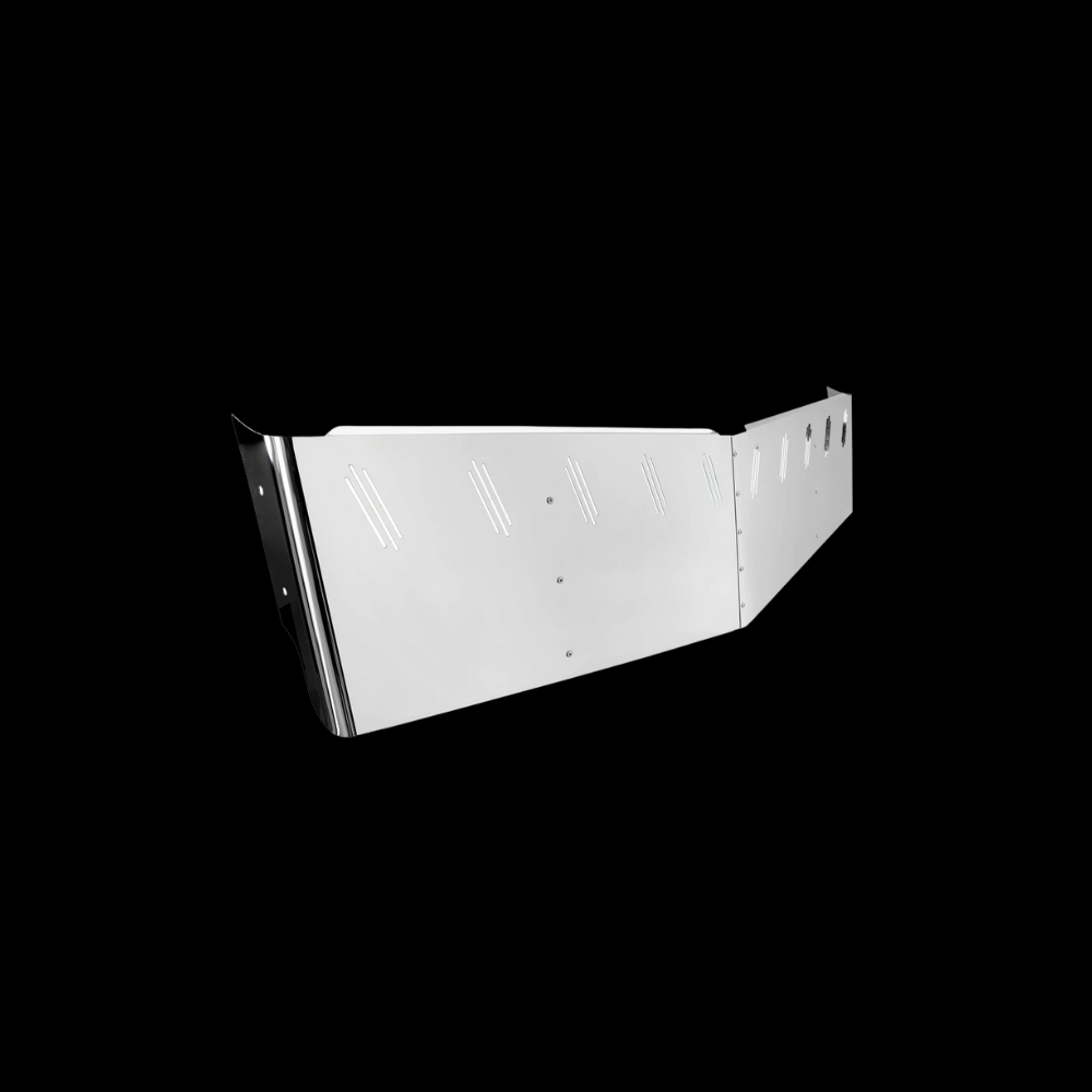 Visor 18" - 20" V Style w/ 10 Hidden Light Holes, Freightliner Century/Columbia/Coronado - Stainless Steel 304 2 Hole Side Mount
