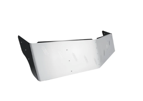 Visor 18" - 20" w/ 10 Hidden Light Holes In "V" Style, Freightliner Century/Columbia/Coronado 3 Hole Side Mount - Stainless Steel