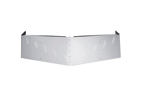 Visor 18" - 20" w/ 10 Hidden Light Holes In "V" Style, Freightliner Century/Columbia/Coronado 3 Hole Side Mount - Stainless Steel