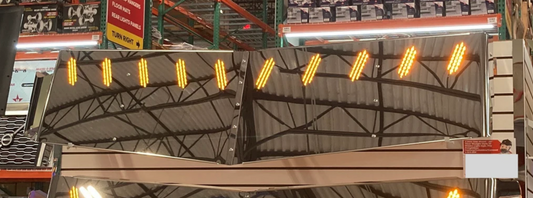 Visor 19" - 16.5" V-Style w/ 10 Hidden Light Holes Freightliner Cascadia Day Cab & Mid Roof (2007+) and Cascadia Body Style (2018+) - Stainless Steel